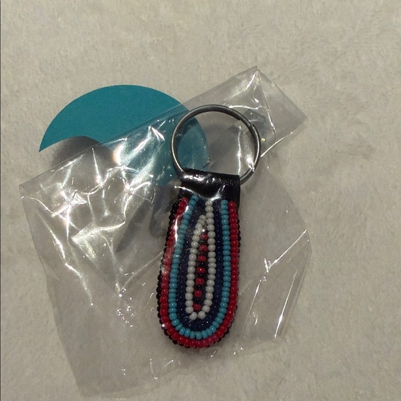 1980s South Africa Xhosa Hand Beaded Key Chain Double Sided